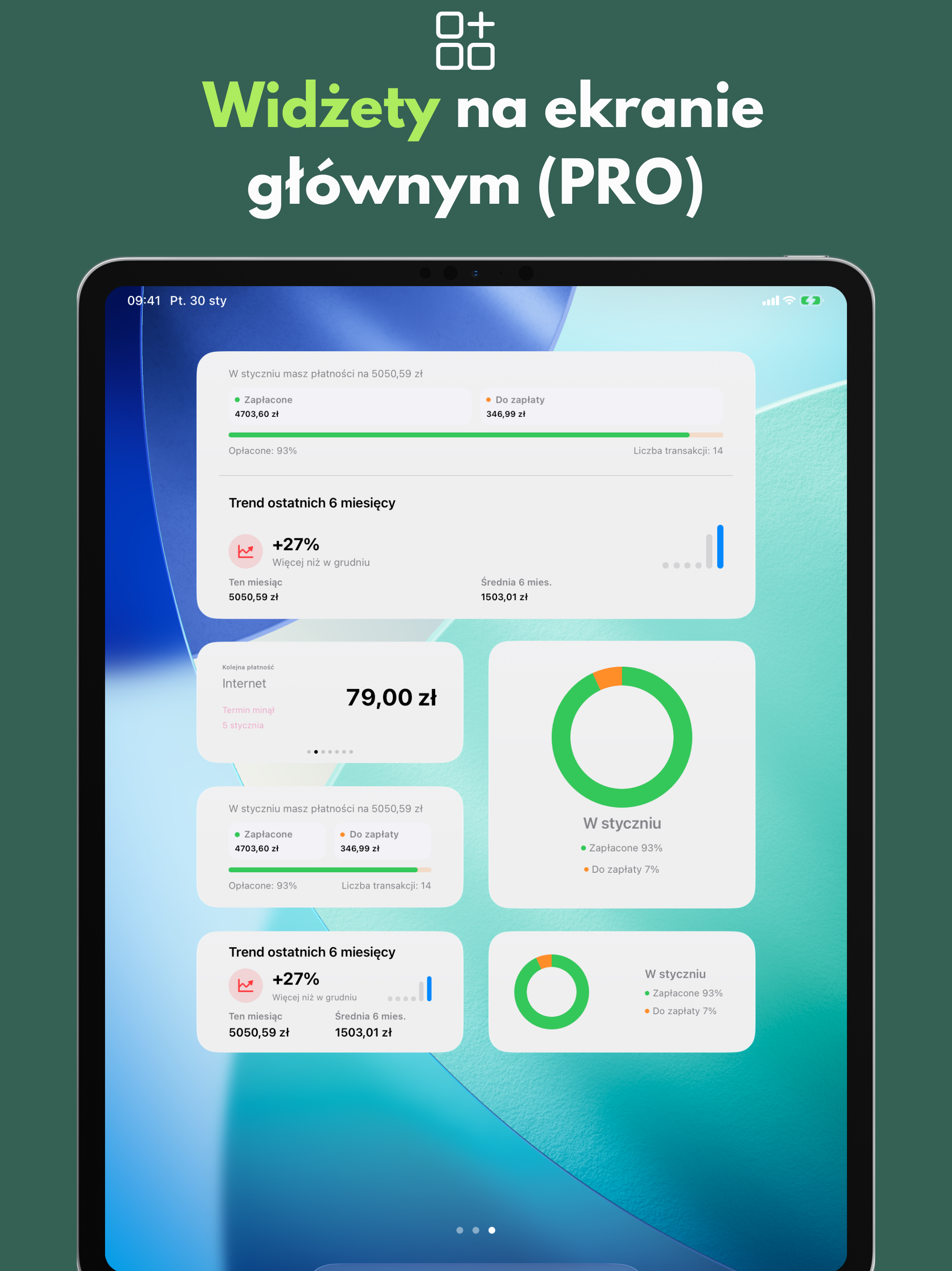 Widżety na ekranie głównym (PRO)